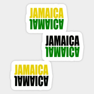 Jamaica mirrored pattern in the colors colours of the Jamaican flag black green and gold white background Sticker